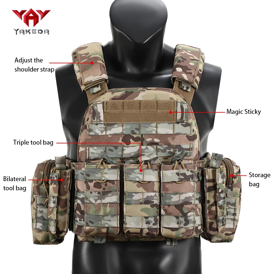YAKEDA Quick disassembly training vest, detachable and expandable, comfortable, breathable, wear-resistant and tear resistant