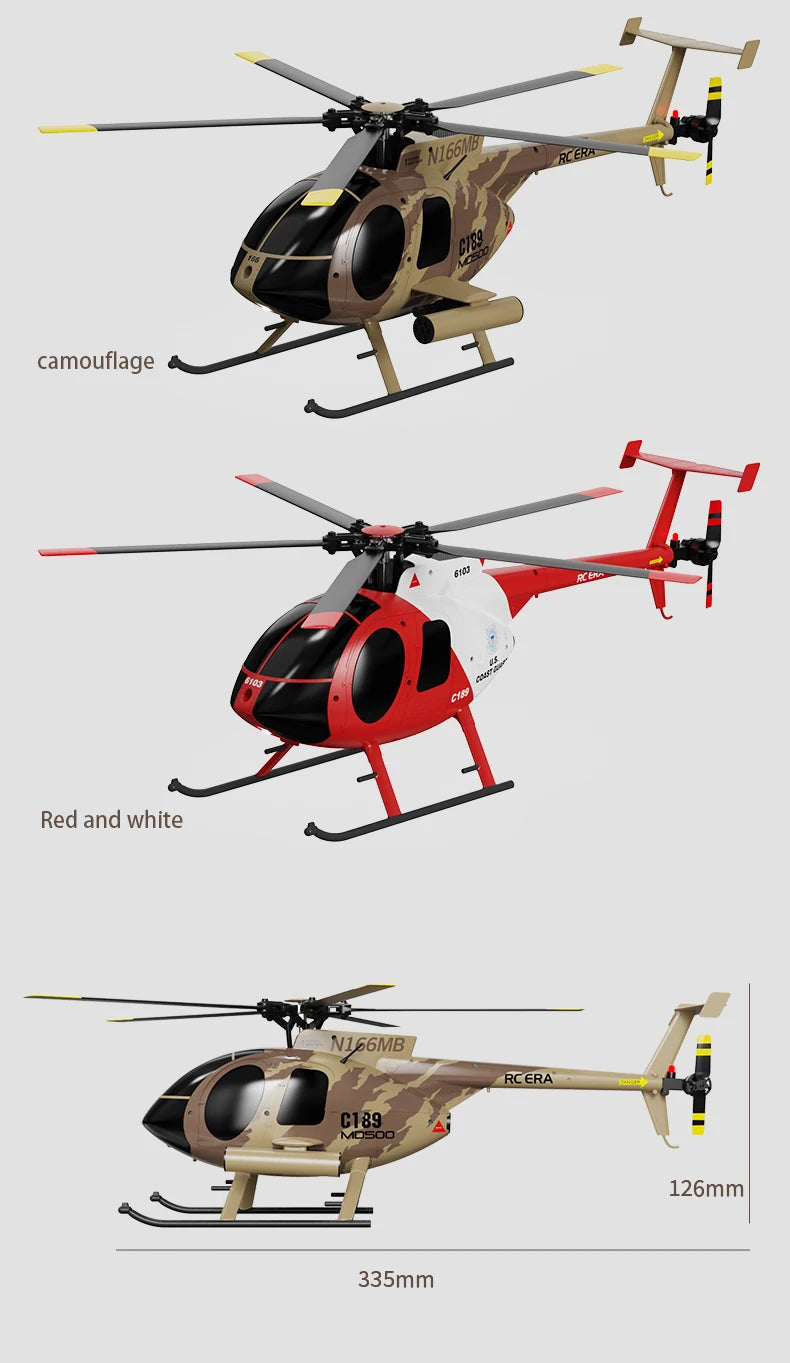 MD500 RC Helicopter 1:28 C189 Brushless Dual-motor Remote Control Model 6-Axis Gyro Aircraft Multifunctional Flying Machine Toy