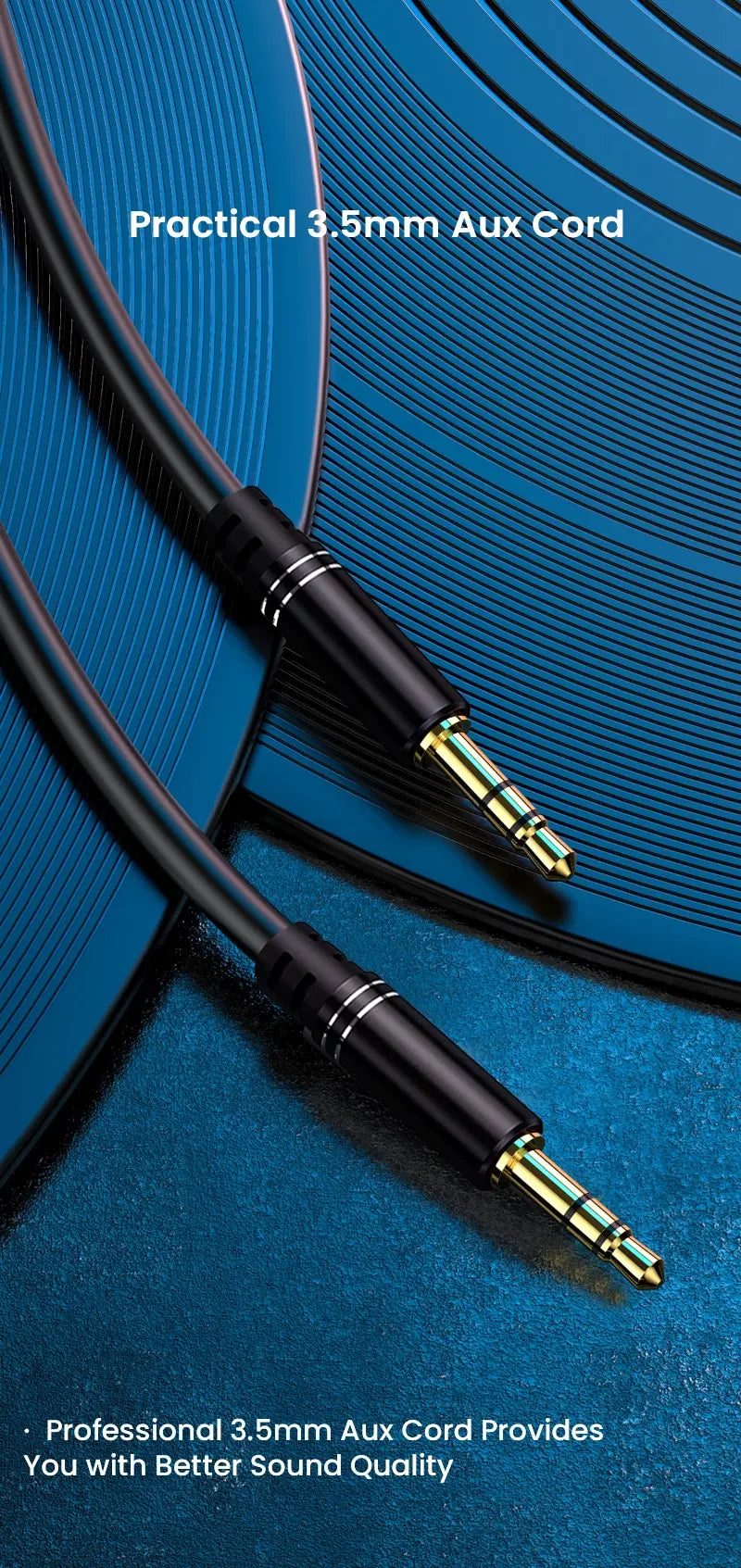 3.5mm Audio Cable Aux Cable Audio Input Adapter Male to Male AUX Cord Compatible with Car Stereos Speaker Headphones