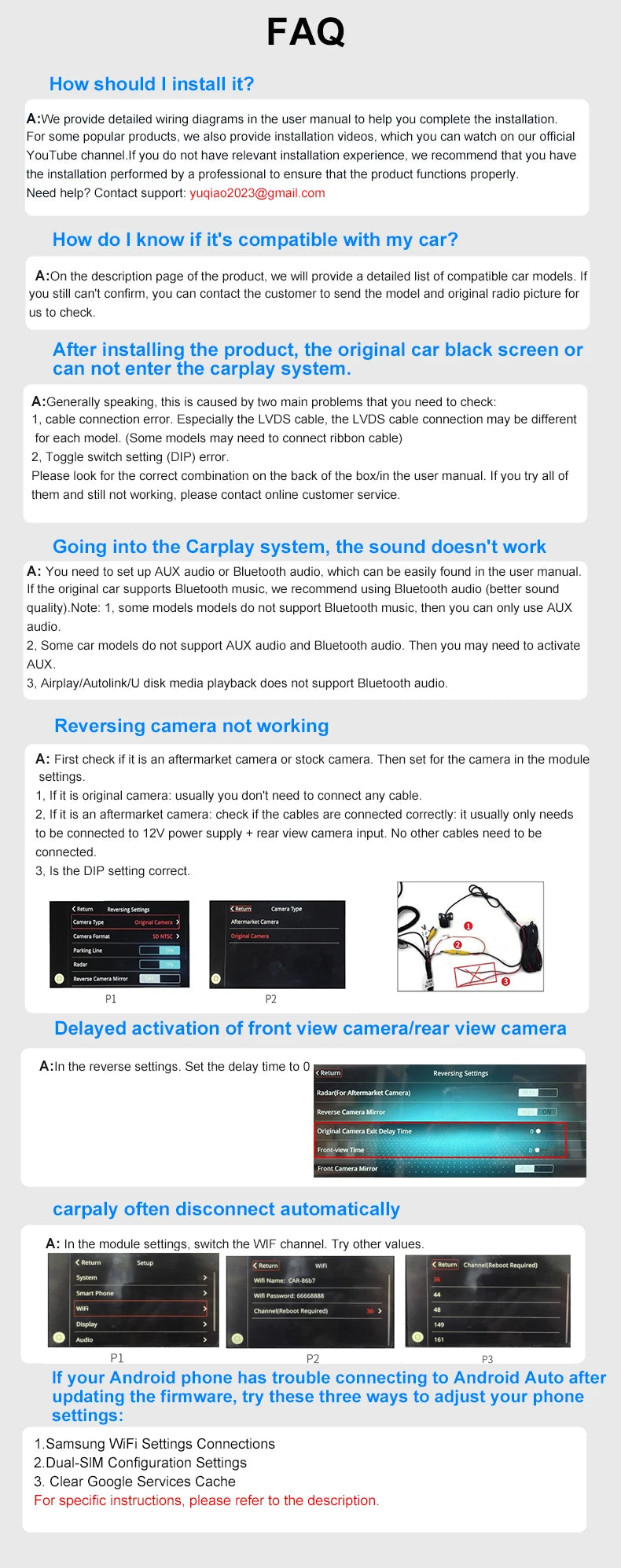 AUTOABC Wireless  CarPlay Android Auto Interface for Audi A3 A4 A5 Q2 Q7 Q5L 8V AirPlay Mirror Link multi-media camera