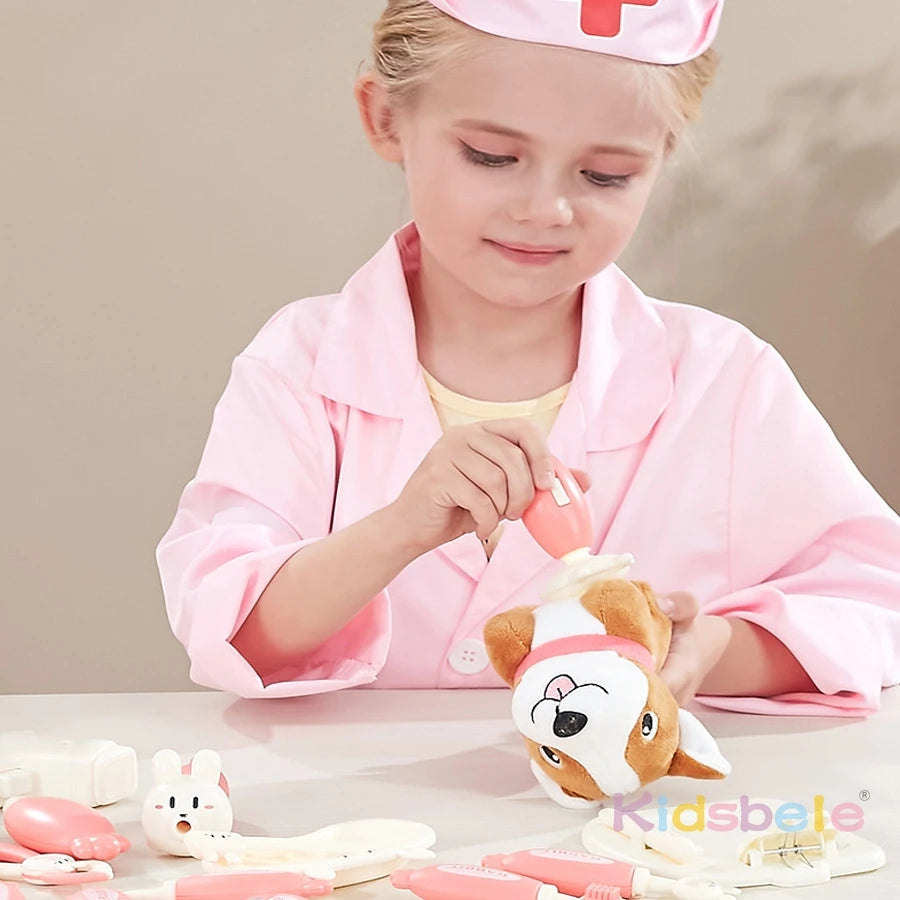 Kids Doctor Play Set – Medical Kit Toys with Stethoscope, Syringe, Dentist Tools, Educational Role Play Gift for Boys & Girls