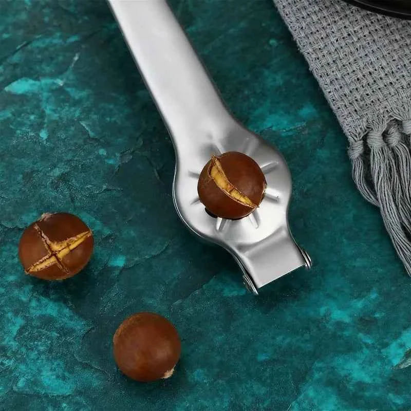 Stainless Steel Bottle Opener and Cutter for Home Use, Chestnut Tool, Kitchen Gadget, High Quality, 2 in 1