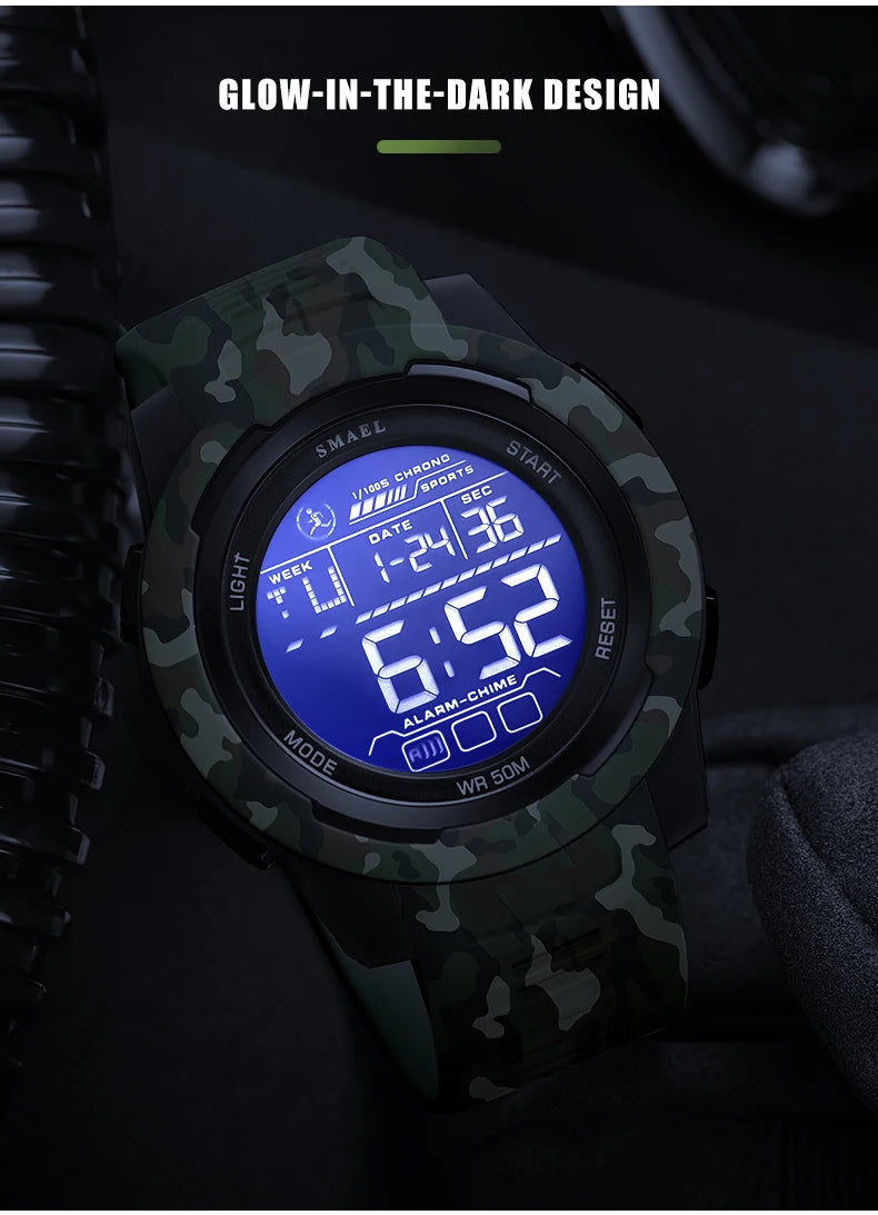 New SMAEL 8105 Watches Camo Strap Military Sport Watch for Men Clock Fashion Digital Wristwatch Waterproof Shockproof Watches