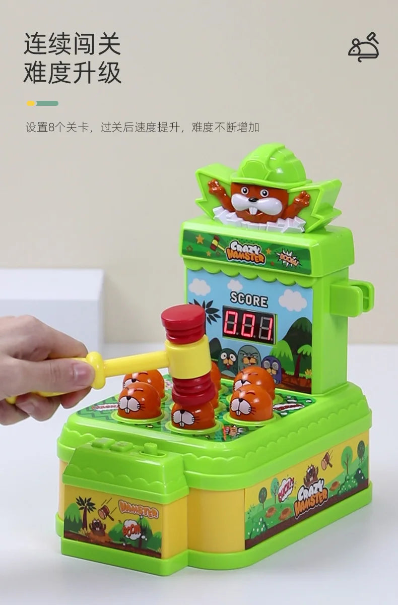 Whack A Mole Challenge Scoring Party Games Toys Electric Two Person Battle Table Games with Lights Music Cartoon Desktop Toys