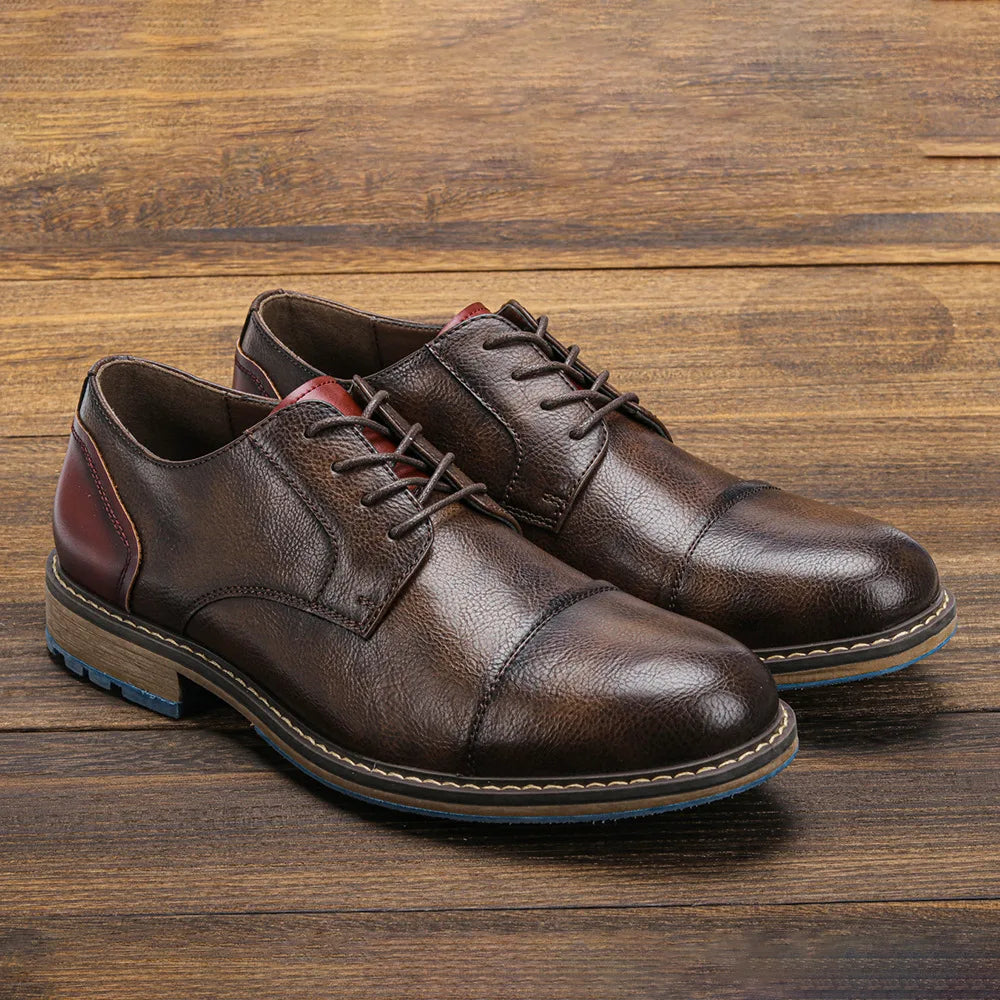 Men's Formal Shoes British Retro Brogue Shoes Mens Casual Business Leather Oxfords Men Office Dress Shoe Flats