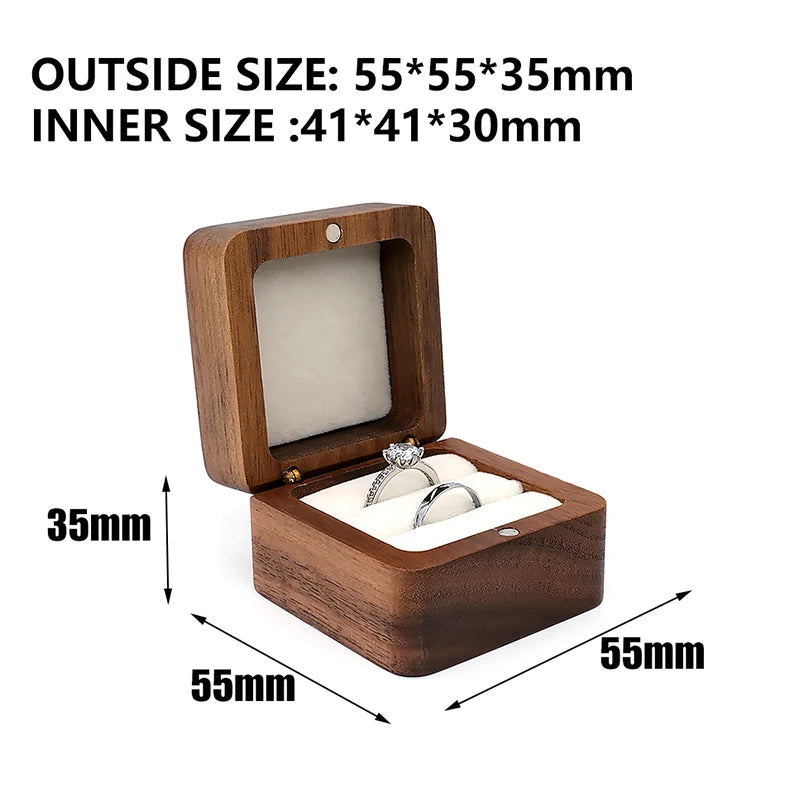 Wood Jewelry Box Wedding Ring Box Earring Rings Box Jewelry Organizer Box Luxury Jewelry Gift Packaging Box Bracelet Package