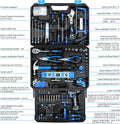 DEKO Home Mechanic Toolbox with 12V Power Cordless Drill Hand Repair Tools Sets Combo Kits Storage Organizer Drawer Case