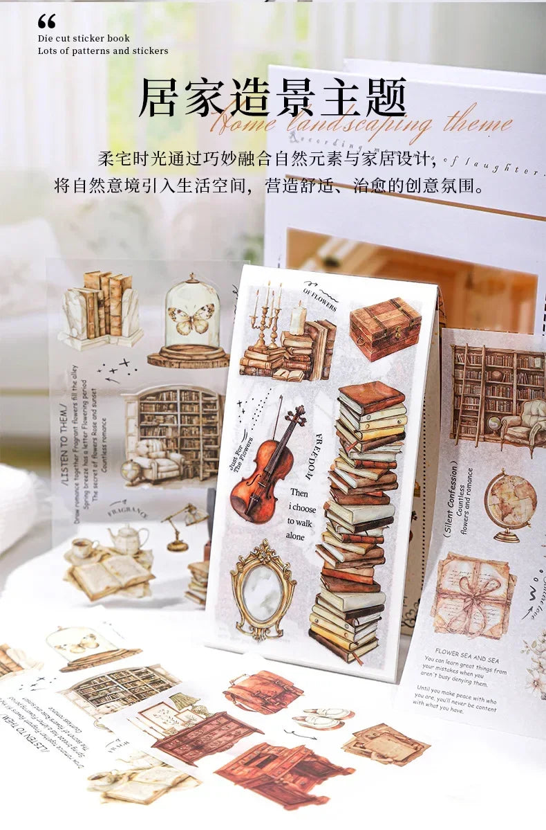 Homely Aesthetics 18 Exquisite Dual Material Die-Cut Stickers in 6 Home Decor Designs Soft  Time Series