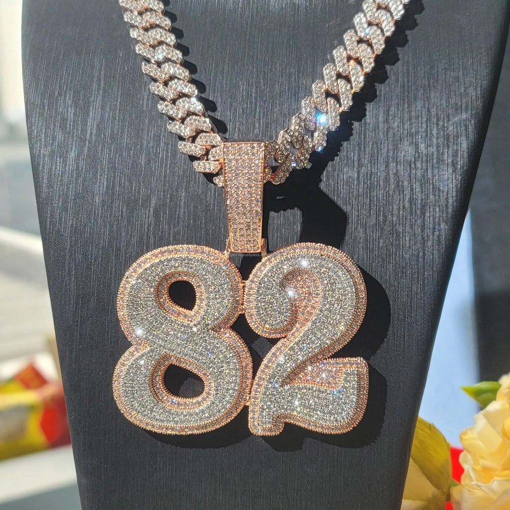Men's Customized Rose Gold Fully Iced VVS Moissanite Hip Hop Style Rapper Charm Pendant Anniversary Gift IGI