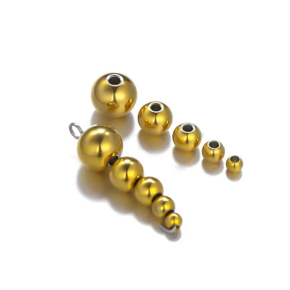 3mm 4mm 6mm 8mm Stainless Steel Rose Gold Color Black Spacer Beads Charm Loose Beads DIY Bracelets Beads for Jewelry Making