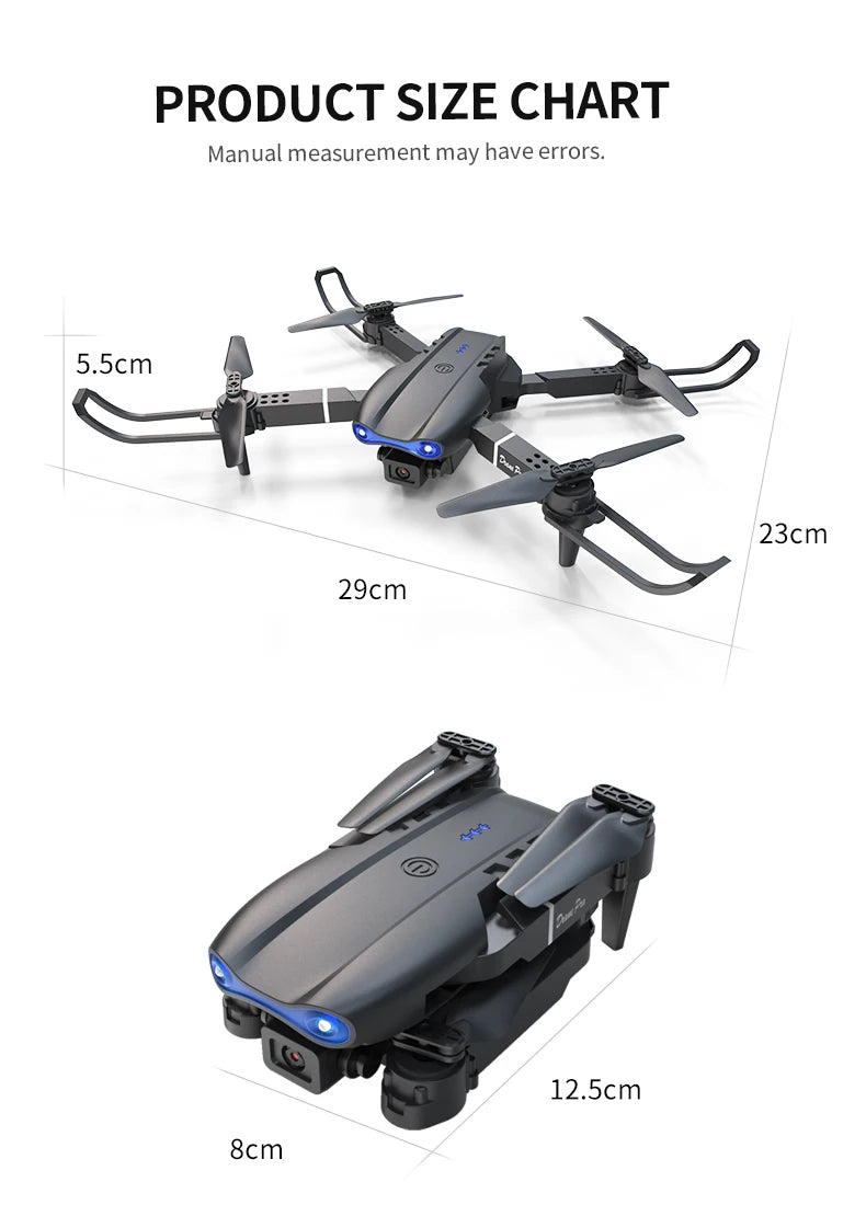 ZNLYRION RC Drone 4K Dual Camera  E99 PRO Optical Flow Obstacle Avoidance Foldable FPV Quadcopter Toy for Beginners