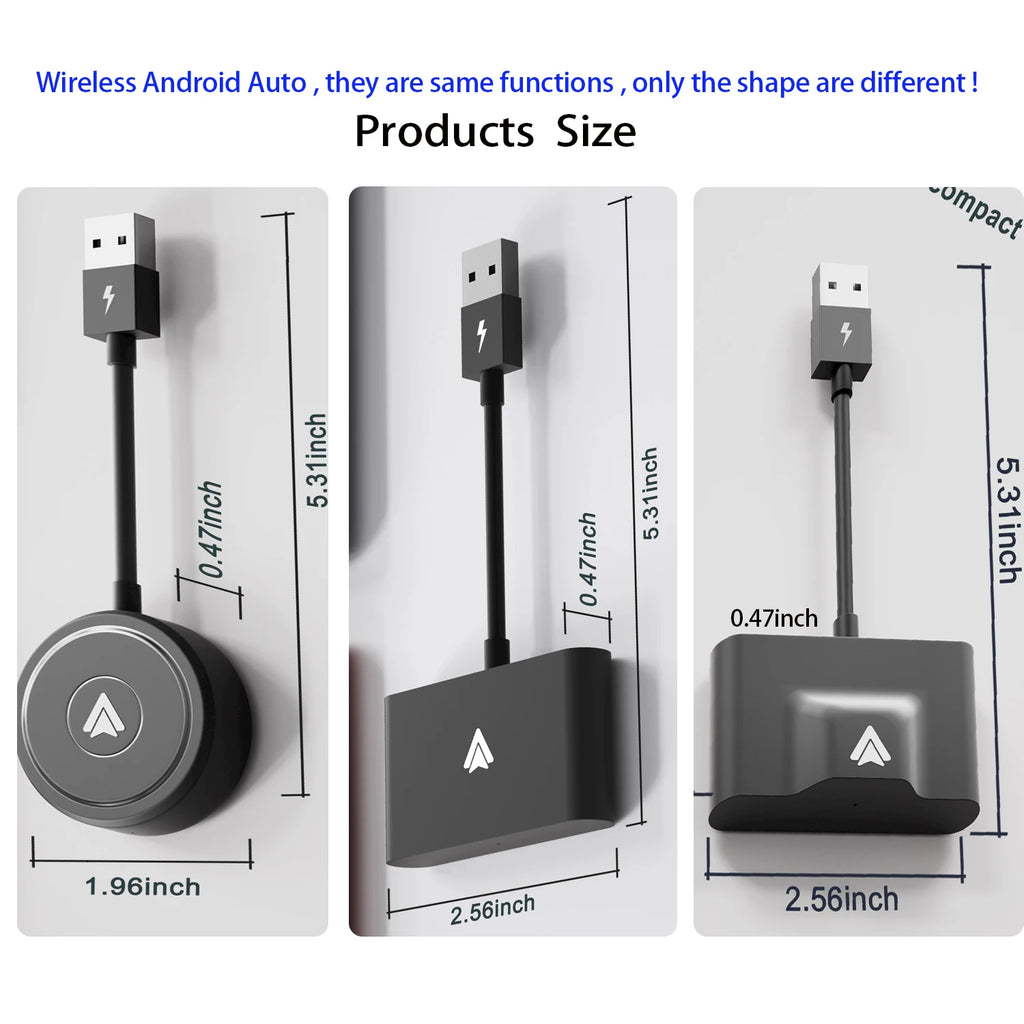Wireless Android Auto Adapter for Wired Android Auto Car & Android Phones, Android Auto Dongle Convert Factory Wired to Wireless