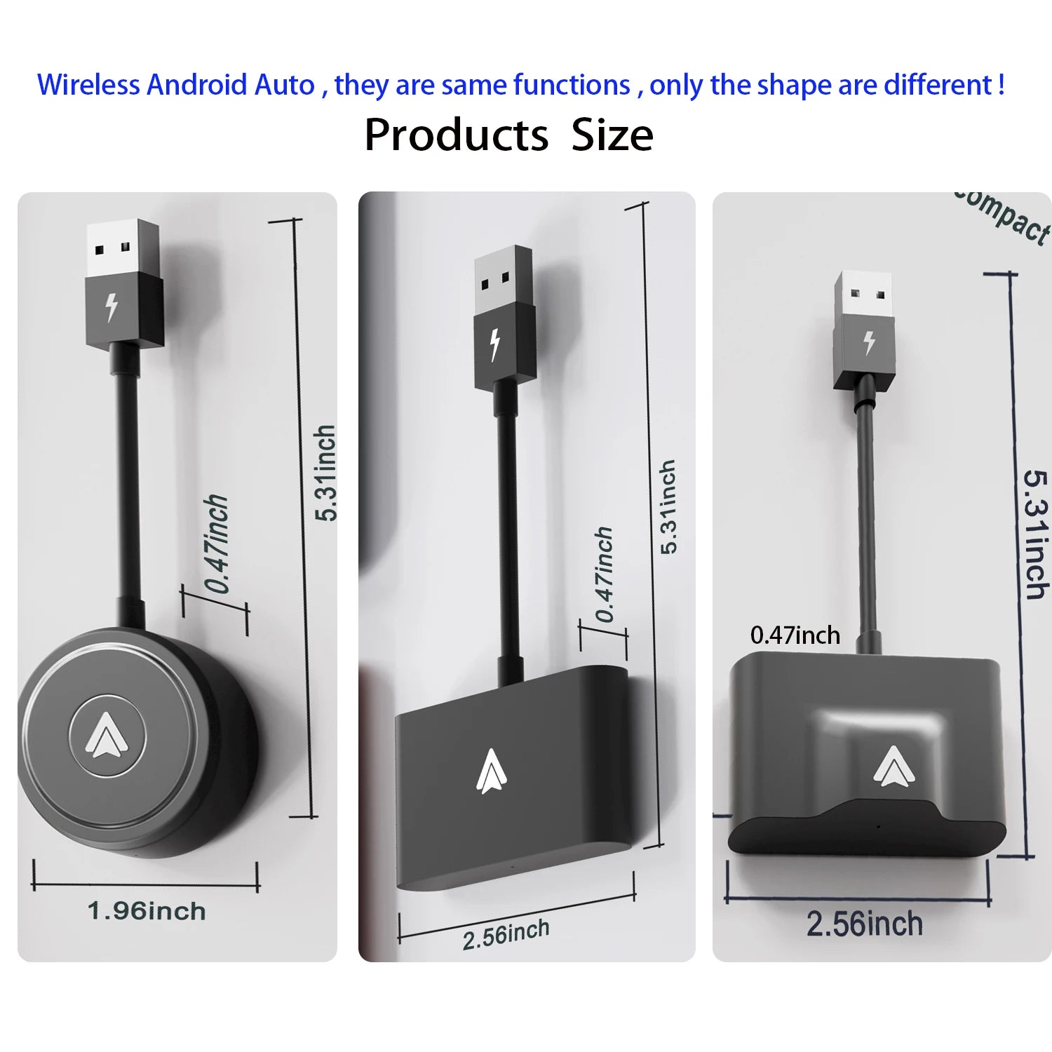 Wireless Android Auto Adapter for Wired Android Auto Car & Android Phones, Android Auto Dongle Convert Factory Wired to Wireless