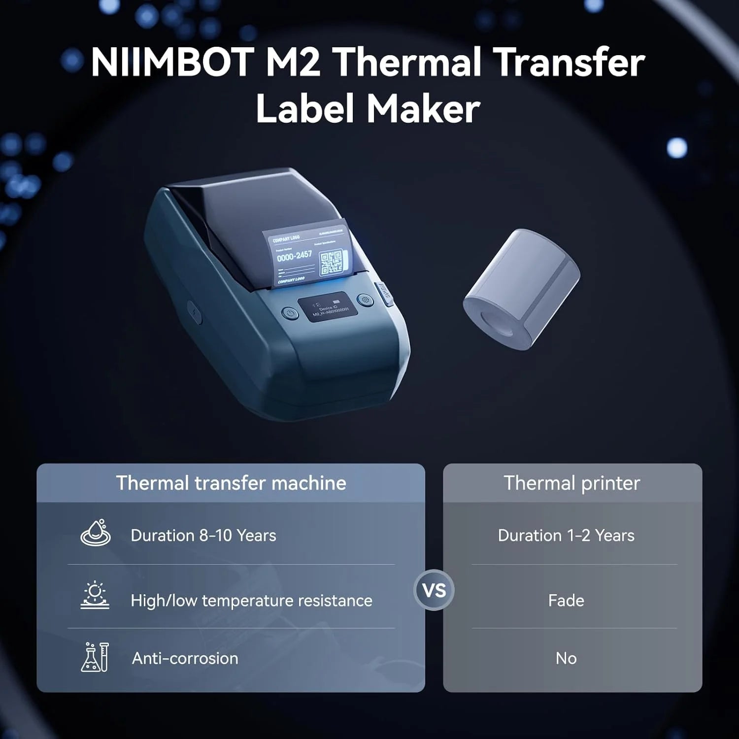 300DPI NIIMBOT M2 Portable Thermal Transfer Label Printer Bluetooth Multi-function Sticker Maker Machine for Office Clothes Tag