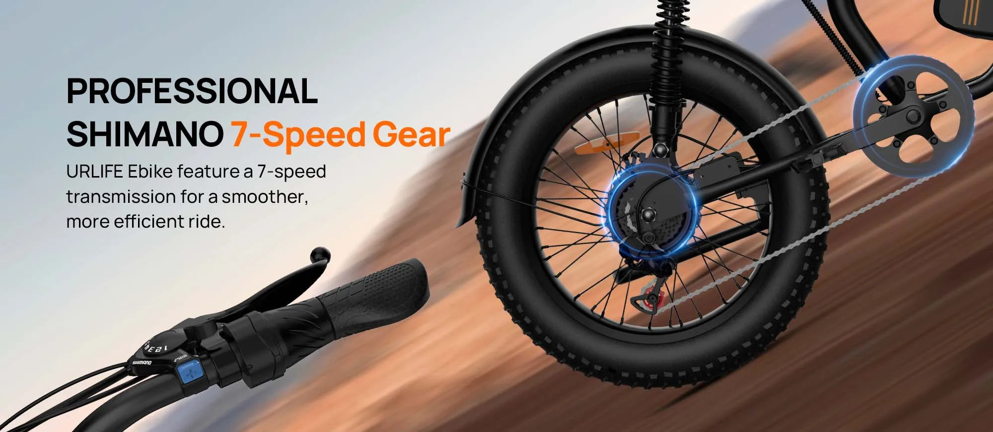URLIFE T2 1500W E-Bike 48V 15.6Ah Battery 28MPH 100Mi Range 20X4" Fat Tire Free Shipping