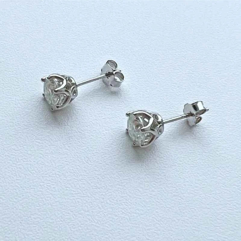 JoyceJelly 1/2/4CT VVS D Color Moissanite Russian Cut 8H8A Lab Diamond Stud Earrings For Women S925 Sterling Silver Fine Jewelry