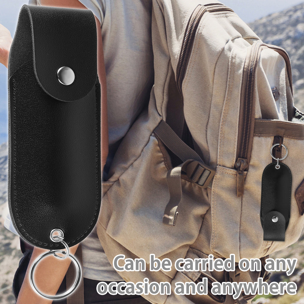 Pepper Spray Holster Mini Portable Pepper Spray Holder Self Defense Spray Leather Holder Keychain Journey Climbing Accessories