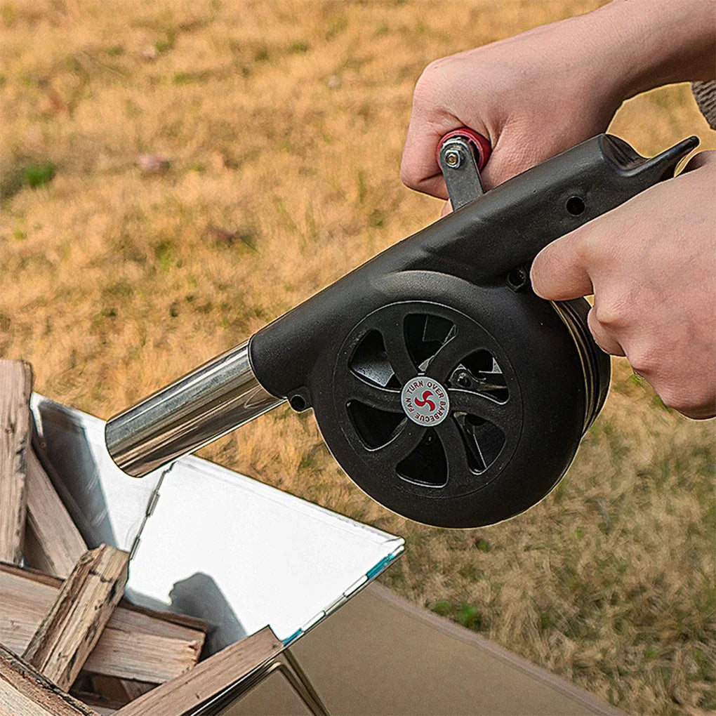 220V BBQ Fan Handheld Cooking Tool Adjustable Speed Air Blower for Barbecue Grill Camping US EU Plug Portable