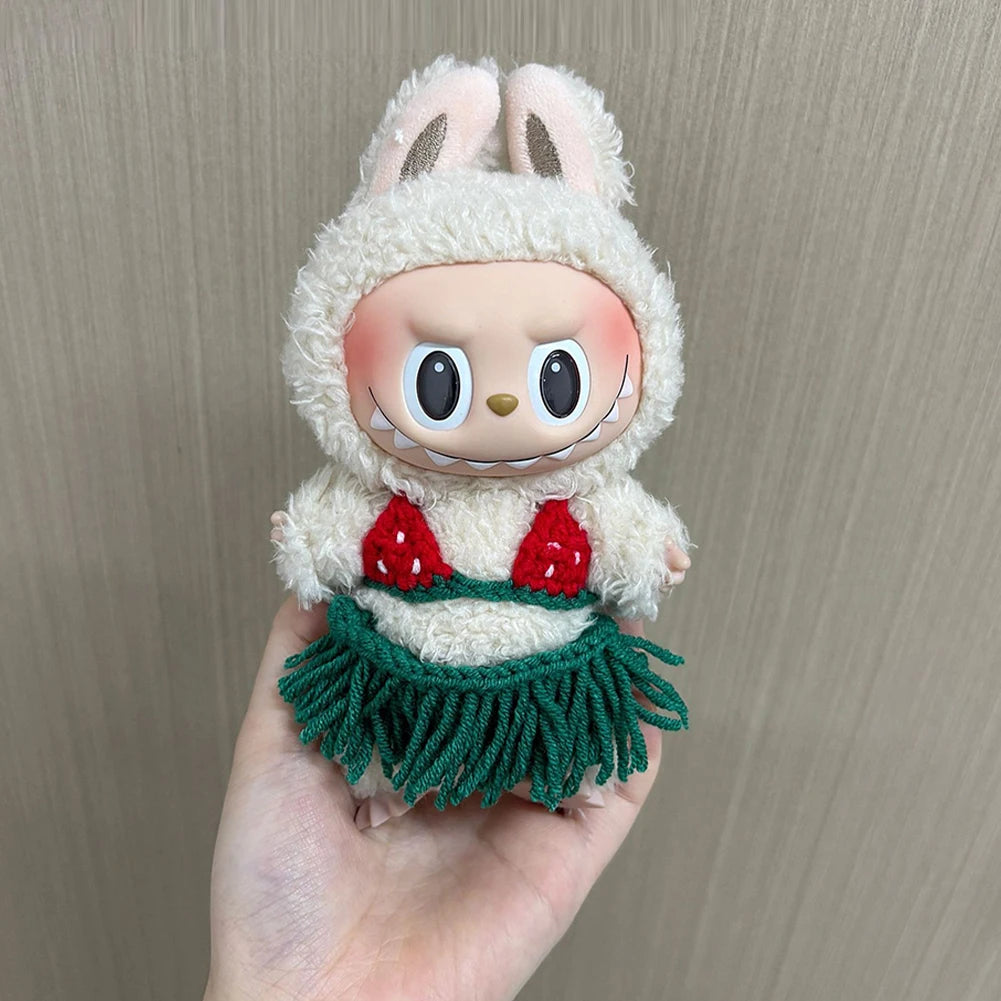 Mini Doll'S Clothes Outfit Accessories For 15-17cm Labubu Idol and 10cm cotton doll Solid color one-piece swimsuit Clothing Gift