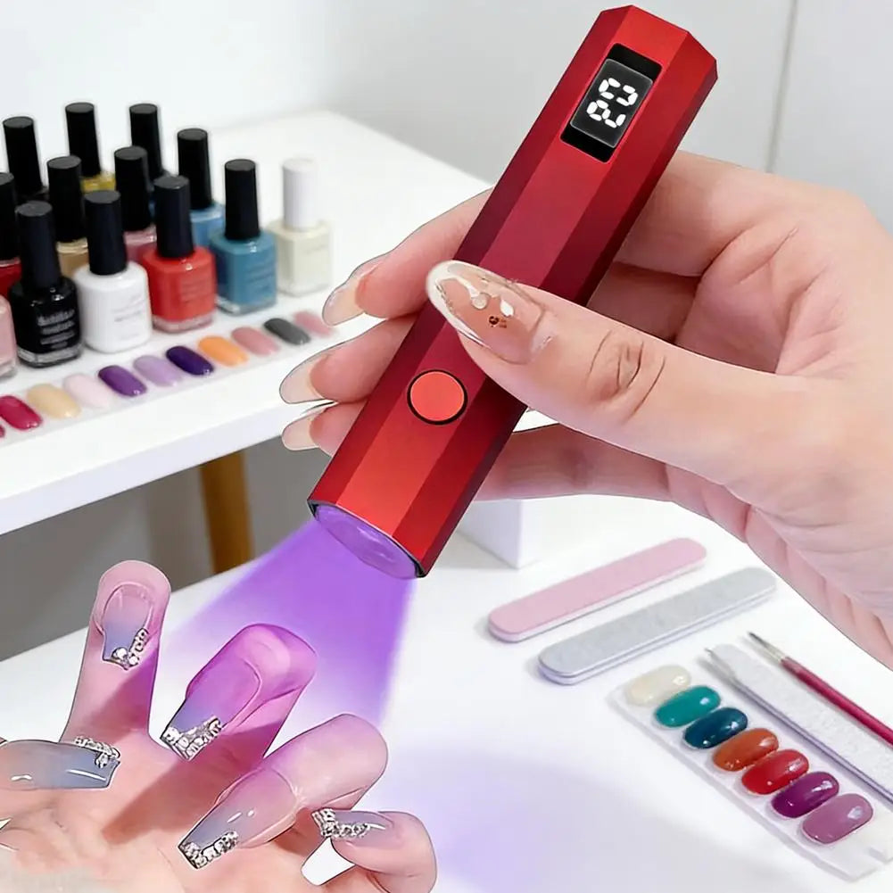 Portable Mini UV Light for Gel Nails, Handheld Cordless UV Nail Lamp with LCD Display,Rechargeable for Gel Polish Home DIY Salon