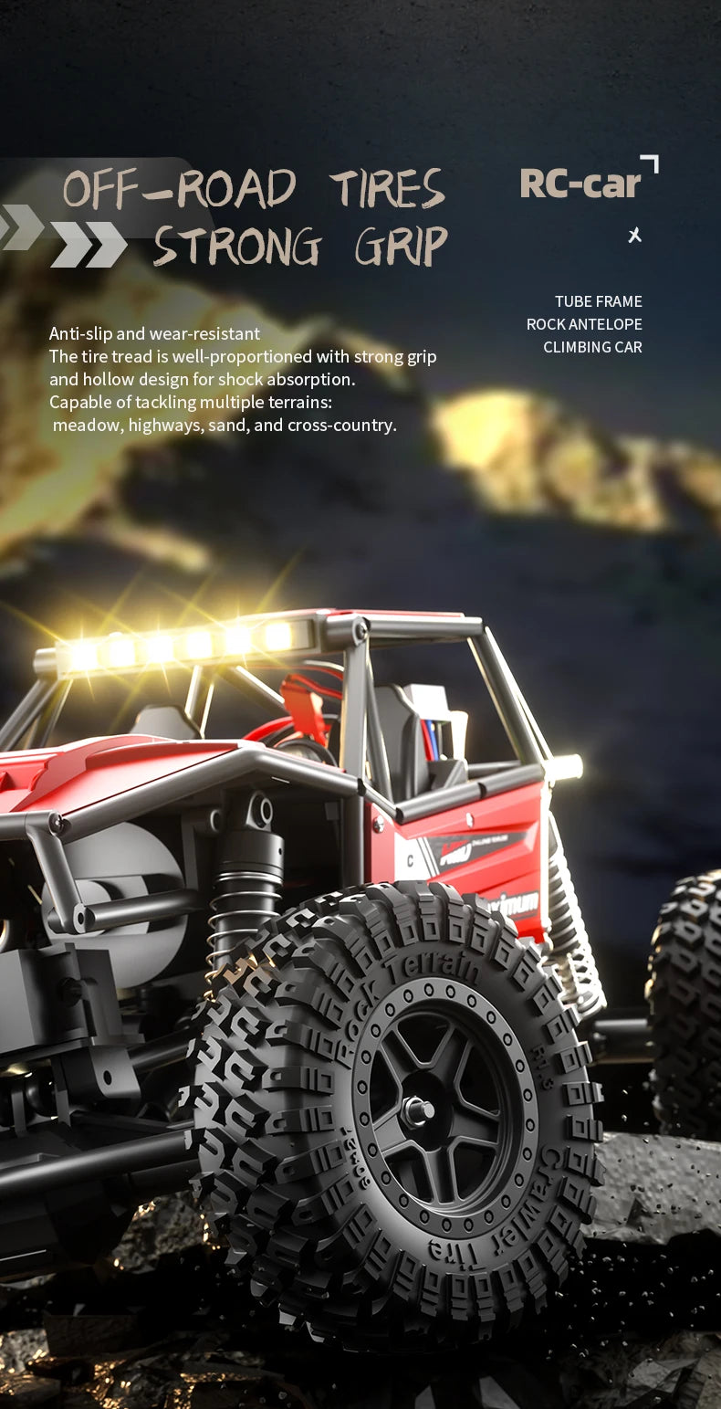 1/18 RC Climbing Car 4WD Off-road Remote Control Vehicle RTR Rock Crawler Big-wheel 4x4 Electric Truck Model Toys for Kids