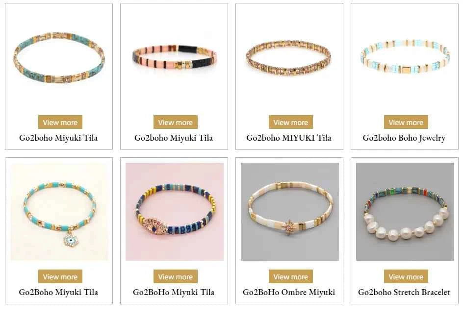 Go2boho Tila Bracelets For Women Men Couple Jewelry Gift Classic Jewellery Gold Color Beaded Pulseras Stretch Bracelet Wholesale