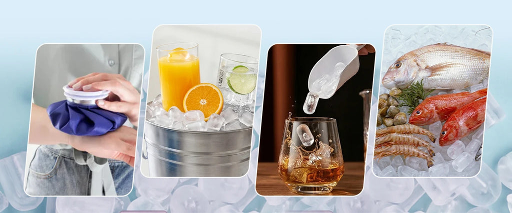 LOEFME 12kg/24h Electric Ice Maker Machine Bullet Ice 6 Mins 9pcs Ice Cubes Self-Cleaning Ice Maker for Home Cafes Camping Party