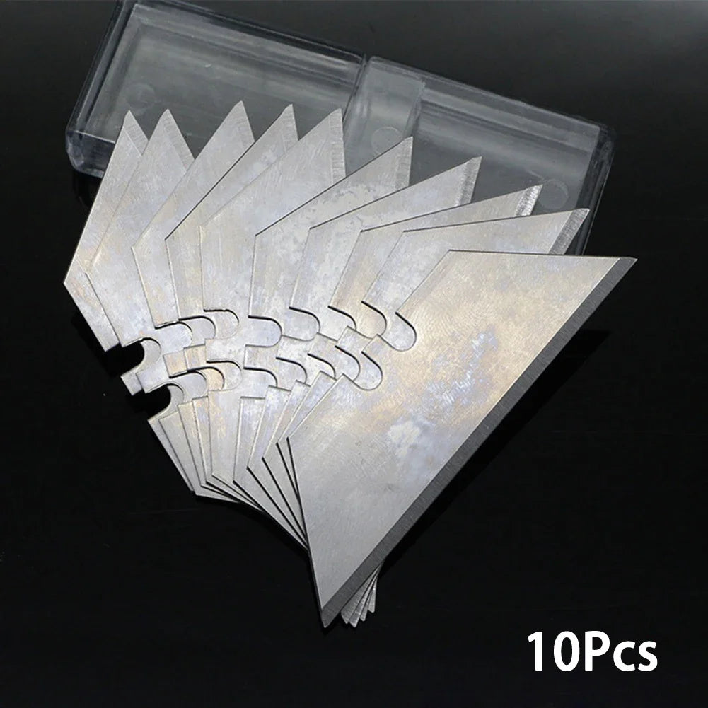 10 Pcs K-nife Blade 19mm Width SK5 Metal Utility K-nife Blades For Home School HandCraft Paper Box Cutting Trapezoid Blade