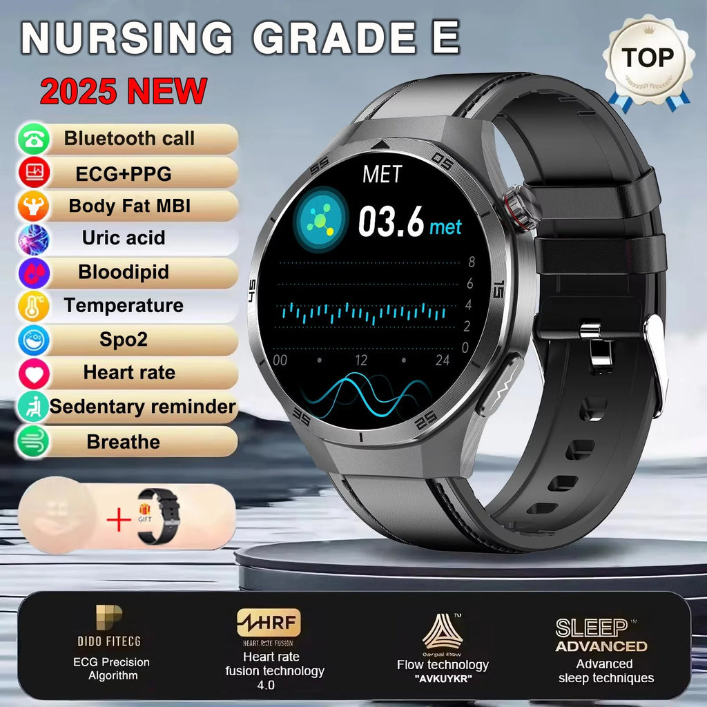 2025 New ECG+PPG Three High treatment Smart Watch Lipids Uric acid Blood pressure Smartwatch Men NFC Sport HD Call Health Clock