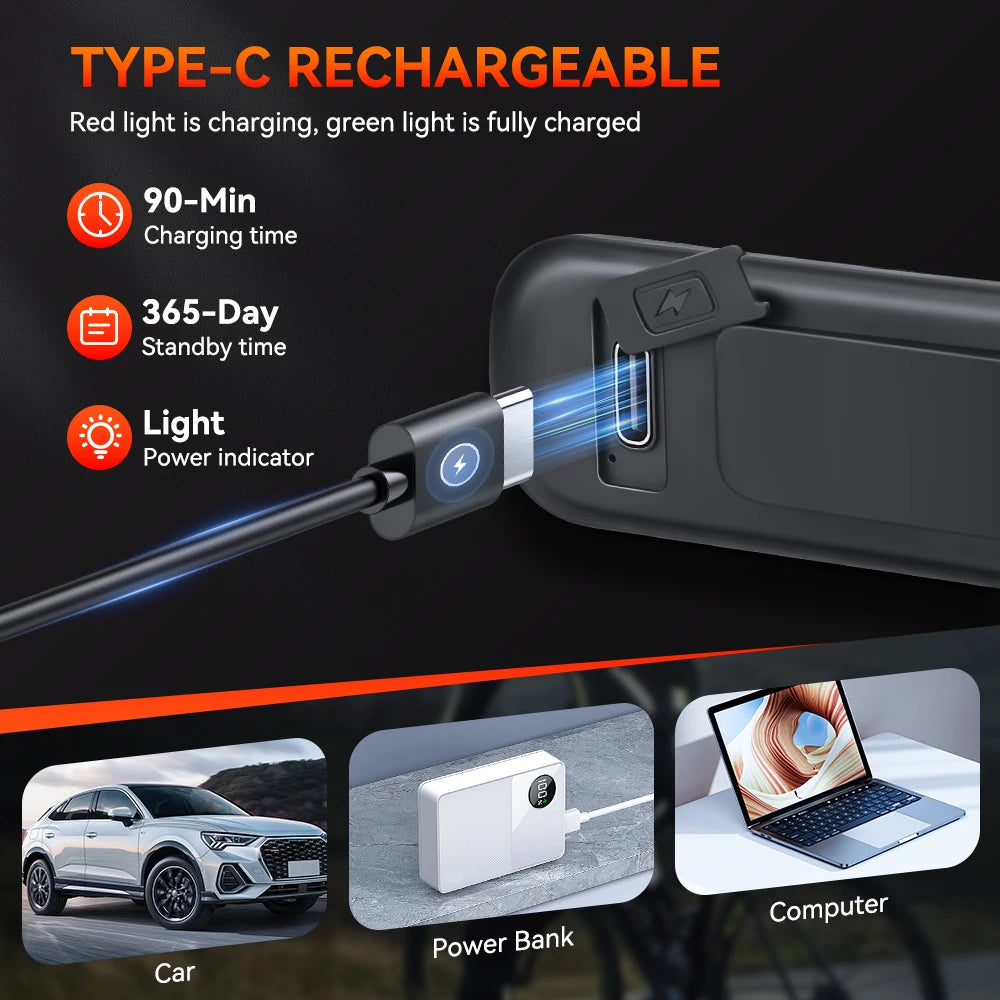 Extractme Personal LED Emergency Night Light Type-C Charging 130dB Safety Self Defense Alarm with Key Chain for Night Running