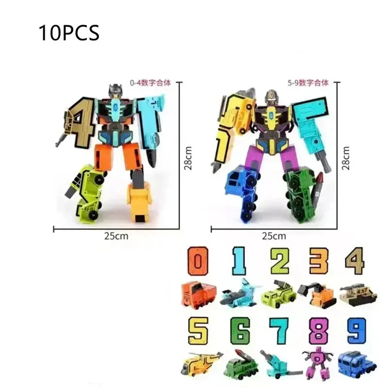 Kids Educational Deformation Toys: Digital Number Bots & Tank Warrior Transformation Robots