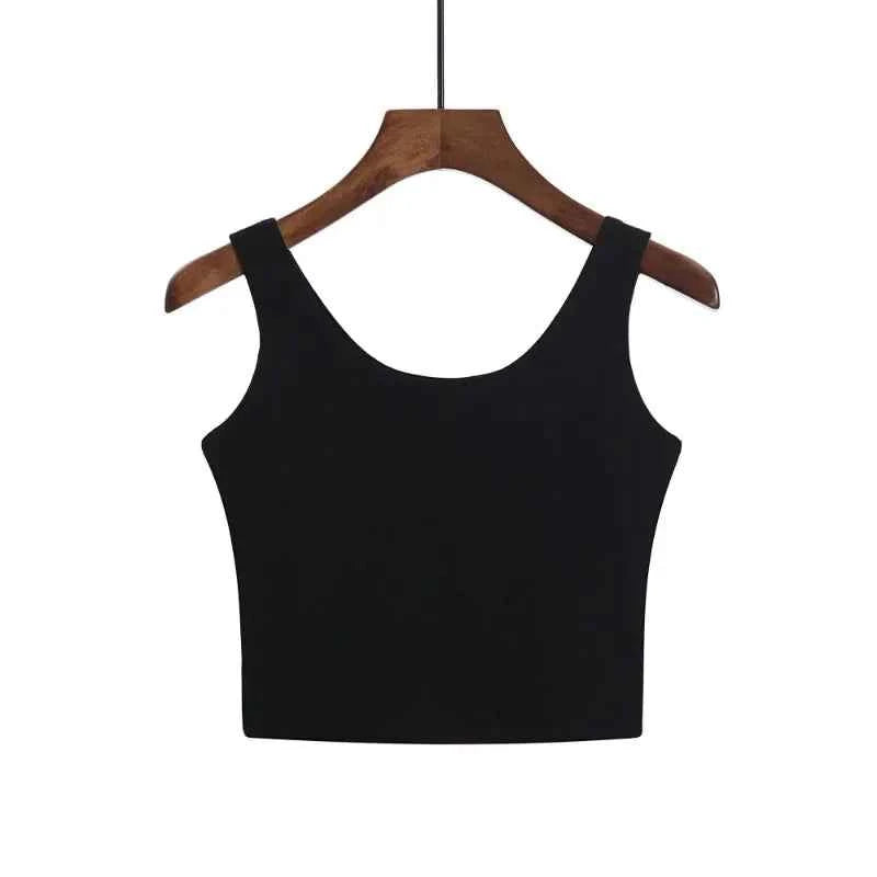 Fashion Sexy Women Candy Colour Tanks Tops Short 100% Cotton Casual Camisole Tube Top Female Sleeveless Cropped Vest