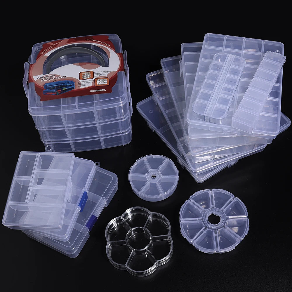 1pcs Transparent Plastic Storage Box Multifunctional Jewelry Box For Jewelry Organizer Storage Small Item Supplies Container Box