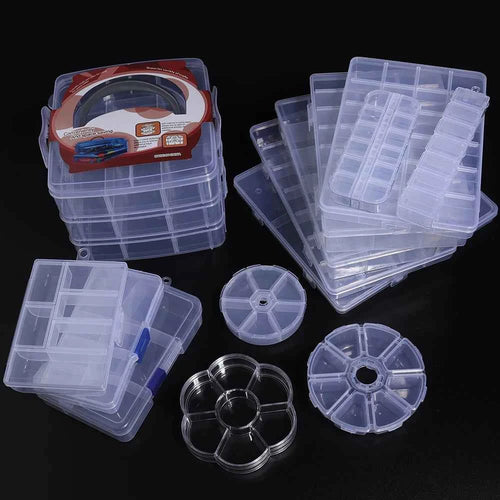 1pcs Transparent Plastic Storage Box Multifunctional Jewelry Box For Jewelry Organizer Storage Small Item Supplies Container Box
