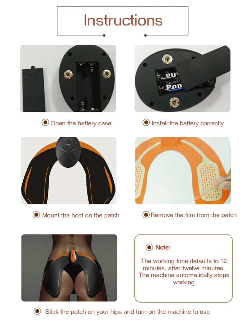 Electric Muscle Stimulator EMS Abdomen Buttocks Arm Trainer Weight Loss Exerciser Sticker Wireless Body Slimming Massager
