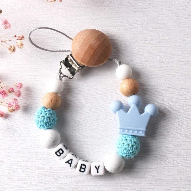 Baby Pacifier Clips Dummy Nipples Holder Clip Chain Silicone crown Newborn Teething Toy Accessories