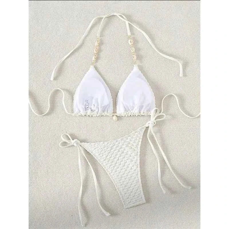 Circyy Sexy Bikini Set Women Swimsuit Two-Piece Swimwear Chic Decoration Halter Lace Up Backless Bathing 2026 Fashion Beachwear