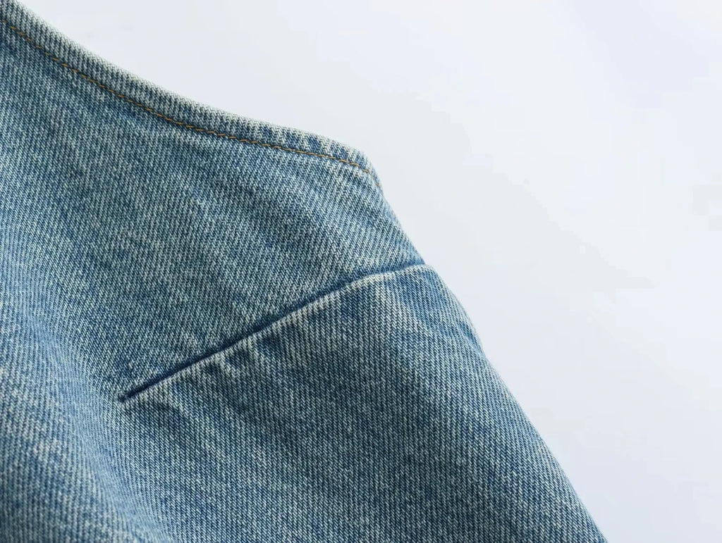 Faionable Versatile Women's Denim Vest S4290 Sexy Top for All Seasons Spring Summer Autumn Winter by WMDR