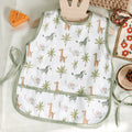 Elinfant waterproof magic tape baby feeding bibs, multifunctional breathable baby saliva towel burp cloth