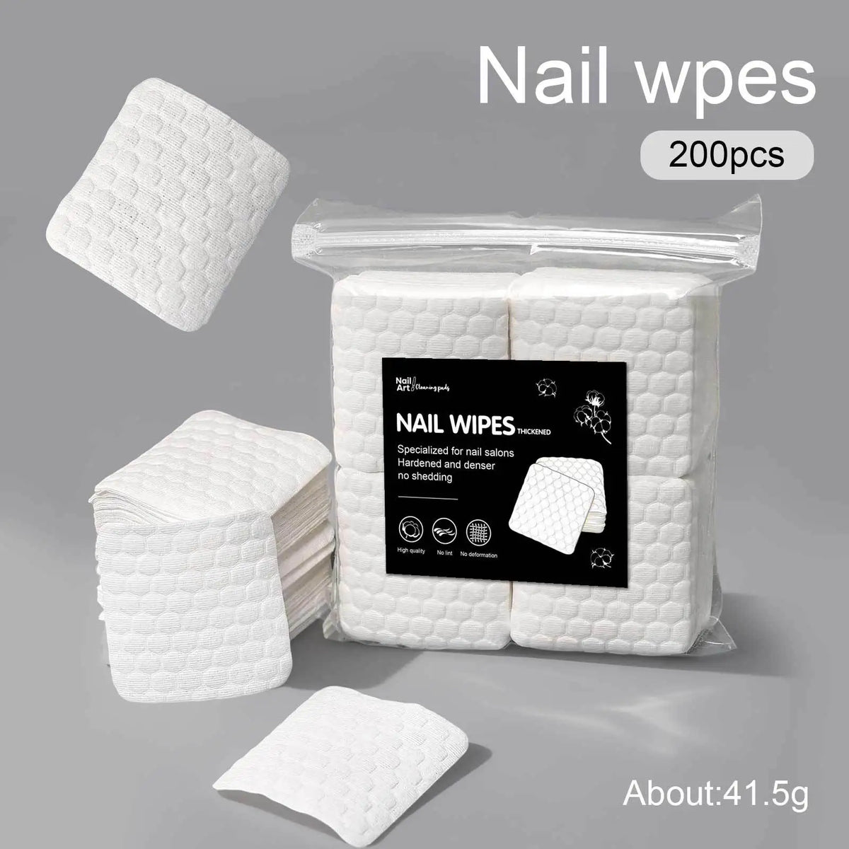 200pcs bag Color Lint-Free Nail Polish Remover Pads – Durable Wipes