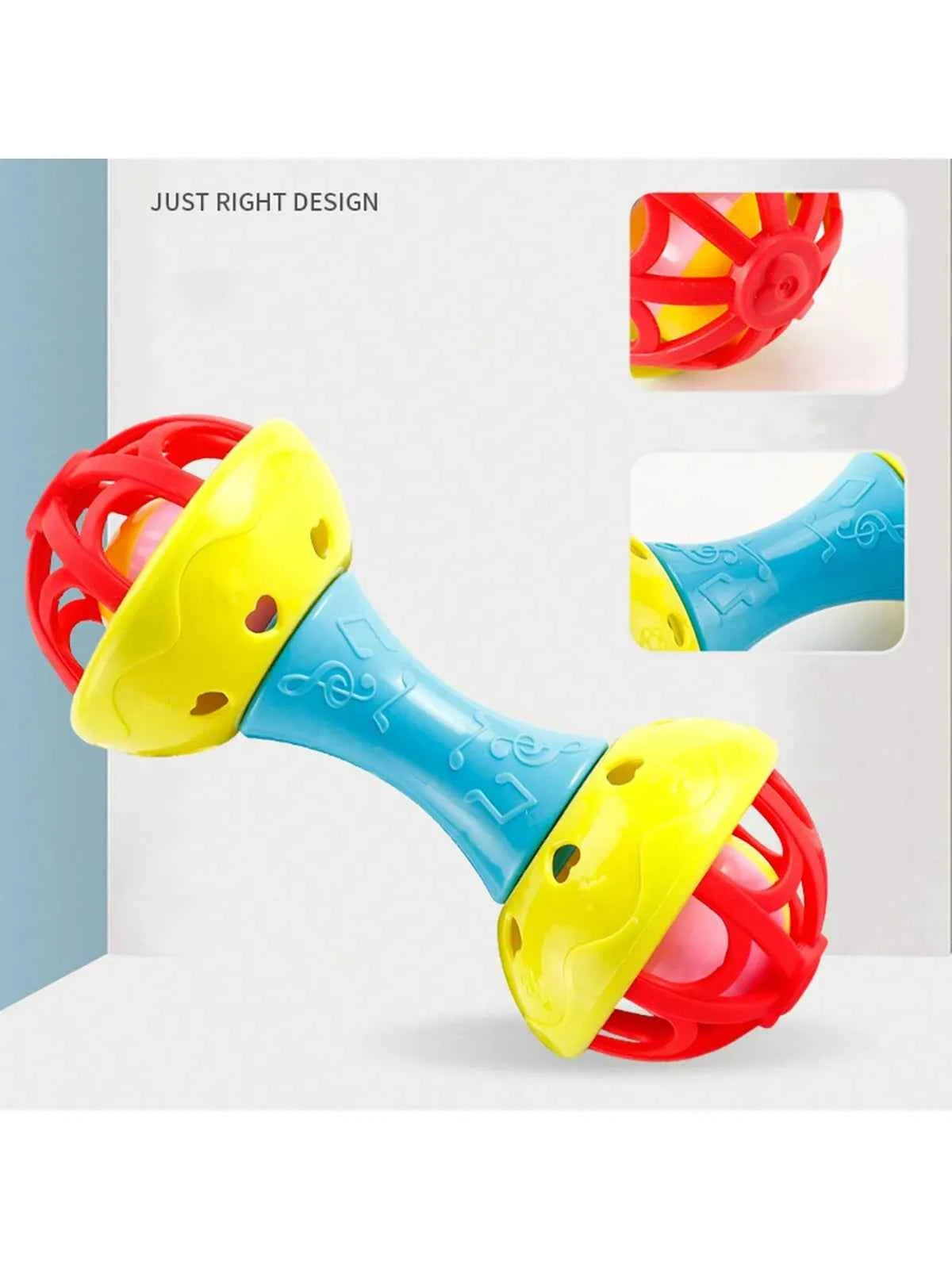 1pc random color Toddler Double-headed Hand Rattles Soothing Hand Grip Rattles Toys Baby Rattle Baby Nibbling Toys Baby Toys 0 -