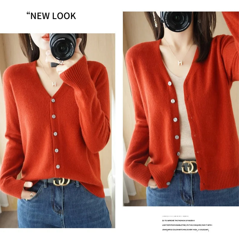 Women Cardigans 2025 Autumn Winter Single Breasted Knitwears Long Sleeve Warm Knit Cardigan Korean Fashion Spring casual Sweater