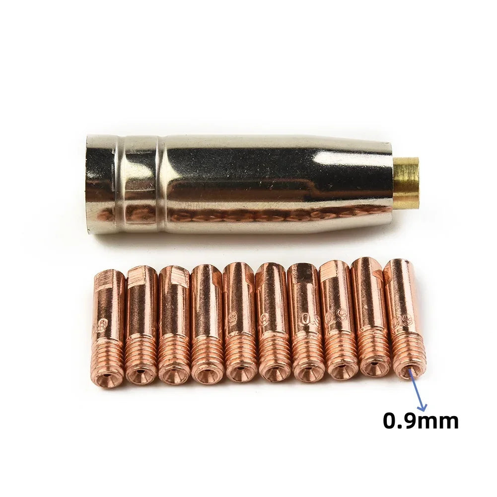 Mig Welding Machine Contact Tips Kit 0.6-1.2mm M6 Nozzle For MB-15AK Welding Torch Nozzles Welder Holder Gas Tools
