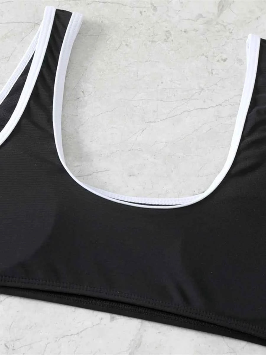 2026 Solid Sporty Two Piece Bikini Swimsuit Women Swimwear Female Bathers Bathing Swimming Swim Suit Beachwear
