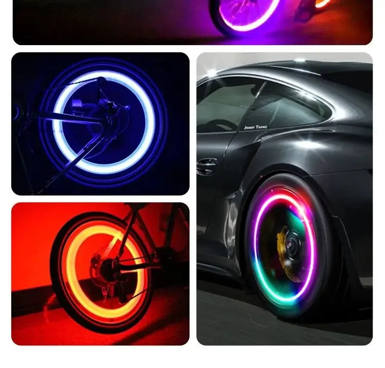 2/4/8Pcs Tire Valve Cap Lights Durable Tire Lights For Car Air Valve Caps With Lights For Motorcycles Bicycles Electric /*-