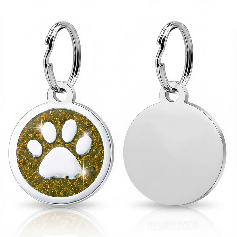 Gold Tag 1Pcs Color Engraved Pet ID Tags – Personalized Dog and Cat Name Plate