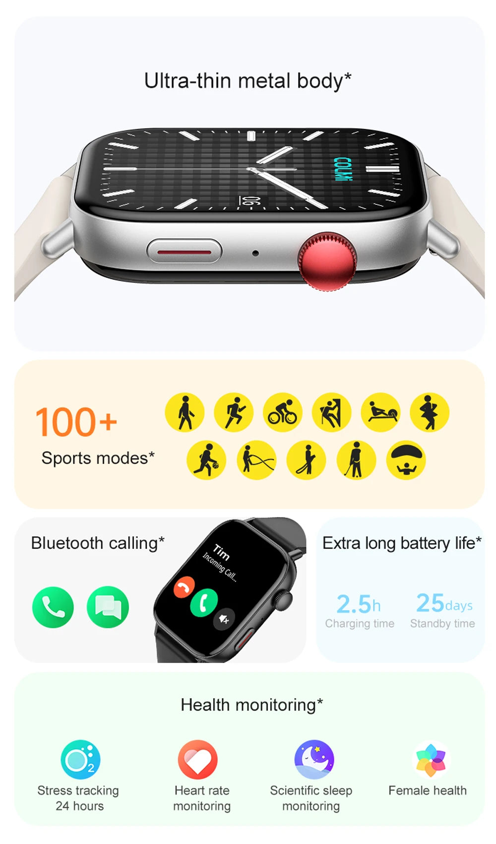 COLMI C8 Max Smart Watch for Men And Women with Voice Calling Feature 1.93" Large HD Color Display Health & Fitness Tracker