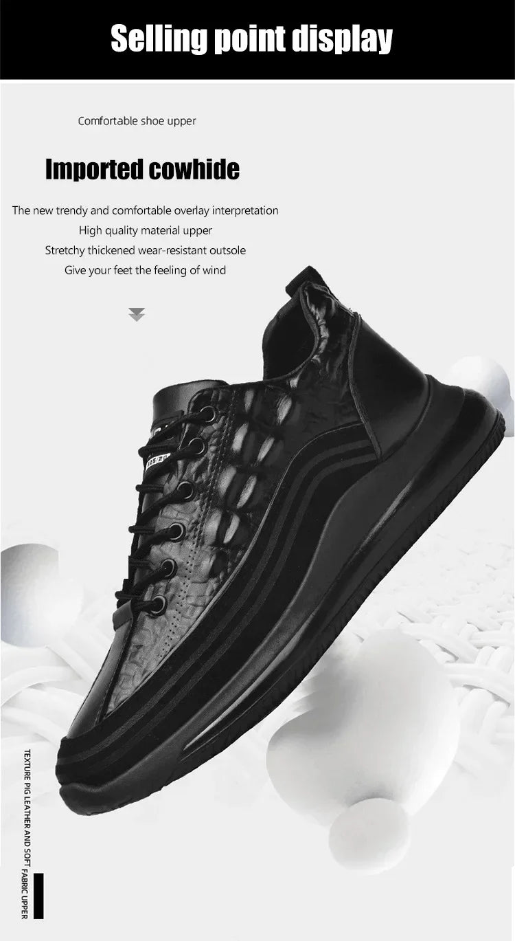 Men's Patent Leather Shoes Thick Sole Male Adult Drawstring Lace-up Shoes Vintage Retro Casual British Style Shoes Streetwear