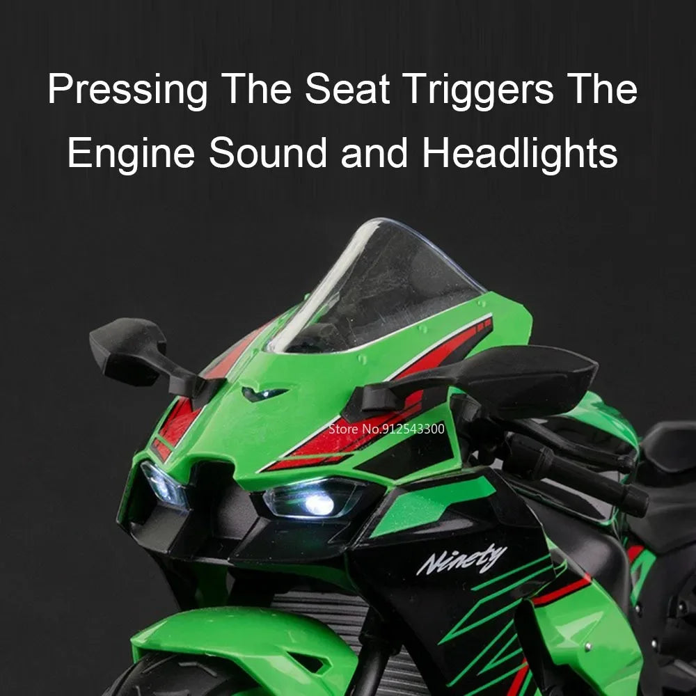 1:9 Scale 1299 Kawasaki ZX-10R Motorcycle Model Toy Car Diecast Metal Shock Absorption Racing Motor Models Boys Birthday Gifts