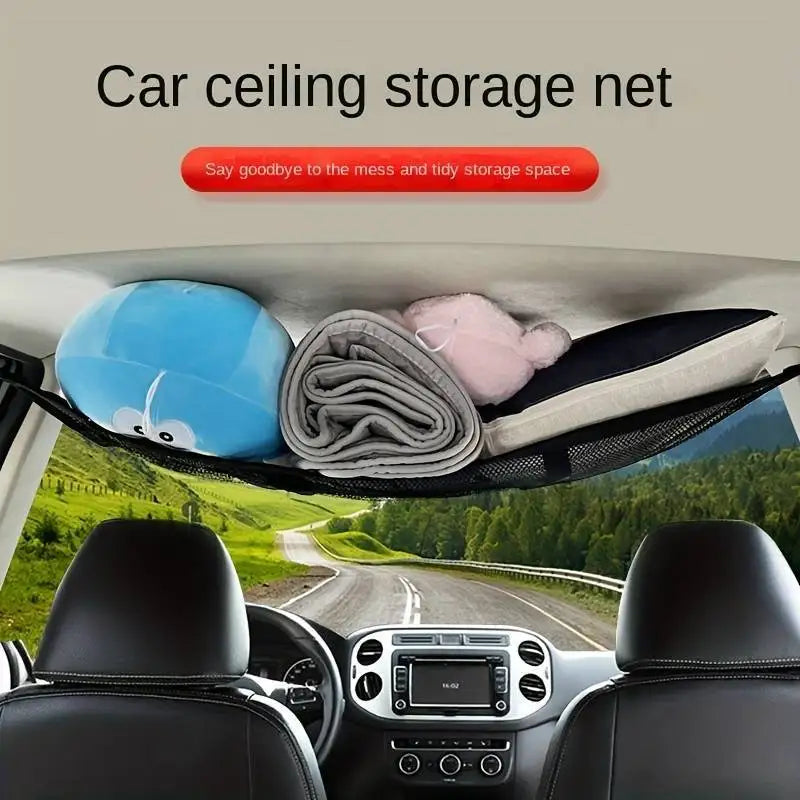 Car Roof Top Ceiling Cargo Net Automotive Ceiling Cargo Net Pocket Mesh Car Camping Accessories Storage Bag Roof Tent